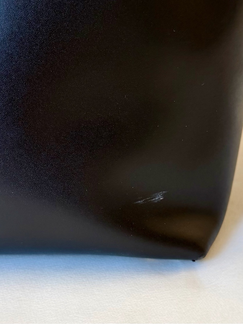 Michael Kors Black Leather Tote with Gold MK Emblem - Picture 14 of 16